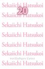 Text: "Sekaiichi Hatsukoi", "20", "vorläufiges Cover". Rosa Schrift auf weißem Hintergrund.