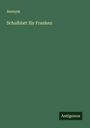 Anonym: Schulblatt für Franken, Buch