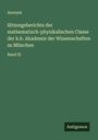 Anonym: Sitzungsberichte der mathematisch-physikalischen Classe der k.b. Akademie der Wissenschaften zu München, Buch