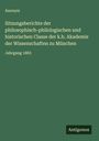Anonym: Sitzungsberichte der philosophisch-philologischen und historischen Classe der k.b. Akademie der Wissenschaften zu München, Buch
