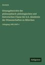 Anonym: Sitzungsberichte der philosophisch-philologischen und historischen Classe der k.b. Akademie der Wissenschaften zu München, Buch