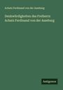 Achatz Ferdinand von der Asseburg: Denkwürdigkeiten des Freiherrn Achatz Ferdinand von der Asseburg, Buch