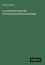 Valentin Mayer: Das Eigenthum nach den verschiedenen Weltanschauungen, Buch
