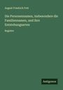 August Friedrich Pott: Die Personennamen, insbesondere die Familiennamen, und ihre Entstehungsarten, Buch