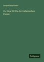 Leopold von Ranke: Zur Geschichte der italienischen Poesie, Buch