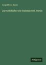 Leopold von Ranke: Zur Geschichte der italienischen Poesie, Buch