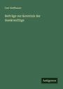 Carl Hoffbauer: Beiträge zur Kenntnis der Insektenflüge, Buch