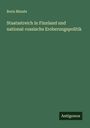 Boris Minzés: Staatsstreich in Finnland und national-russische Eroberungspolitik, Buch