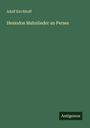 Adolf Kirchhoff: Hesiodos Mahnlieder an Perses, Buch