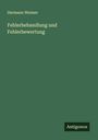 Hermann Weimer: Fehlerbehandlung und Fehlerbewertung, Buch