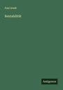 Paul Arndt: Rentabilität, Buch