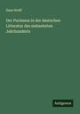 Hans Wolff: Der Purismus in der deutschen Litteratur des siebzehnten Jahrhunderts, Buch