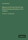 Thomas Moore: Memoirs of the Life of the Rt. Hon. Richard Brinsley Sheridan; In Two Volumes, Buch