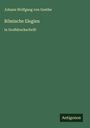 Johann Wolfgang von Goethe: Römische Elegien, Buch