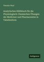 Theodor Weyl: Analytisches Hülfsbuch für die Physiologisch-Chemischen Übungen der Mediciner und Pharmaceuten in Tabellenform, Buch