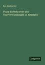 Rud. Leubuscher: Ueber die Wehrwölfe und Thierverwandlungen im Mittelalter, Buch
