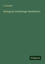 G. Hartlaub: Beitrag zur Ornithologie Westafrica's, Buch