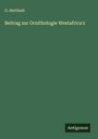 G. Hartlaub: Beitrag zur Ornithologie Westafrica's, Buch