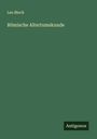 Leo Bloch: Römische Altertumskunde, Buch