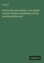 Anonym: Bericht über die Industrie, den Handel und die Verkehrsverhältnisse in Wien und Niederösterreich, Buch