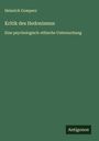 Heinrich Gomperz: Kritik des Hedonismus, Buch