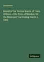 Anonymous: Report of the Various Boards of Town Officers of the Town of Mendon, for the Municipal Year Ending March 5, 1883, Buch