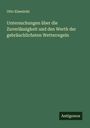 Otto Eisenlohr: Untersuchungen über die Zuverlässigkeit und den Werth der gebräuchlichsten Wetterregeln, Buch