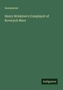 Anonymous: Henry Brinklow's Complaynt of Koveryck Mors, Buch