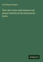 Carl Eduard Geppert: Über den Codex Ambrosianus und seinen Einfluß auf die Plautinische Kritik, Buch