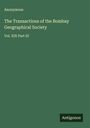 Anonymous: The Transactions of the Bombay Geographical Society, Buch