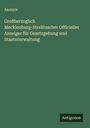 Anonym: Großherzoglich Mecklenburg-Strelitzscher Officieller Anzeiger für Gesetzgebung und Staatsverwaltung, Buch