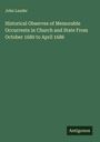 John Lauder: Historical Observes of Memorable Occurrents in Church and State From October 1680 to April 1686, Buch