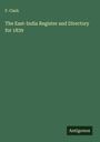 F. Clark: The East-India Register and Directory for 1839, Buch