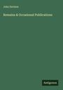 John Davison: Remains & Occasional Publications, Buch