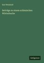 Karl Weinhold: Beiträge zu einem schlesischen Wörterbuche, Buch