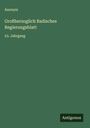 Anonym: Großherzoglich Badisches Regierungsblatt, Buch