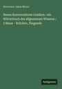 Herrmann Julius Meyer: Neues Konversations-Lexikon : ein Wörterbuch des allgemeinen Wissens / 3 Bazar - Brücken, fliegende, Buch
