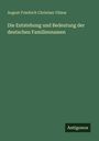 August Friedrich Christian Vilmar: Die Entstehung und Bedeutung der deutschen Familiennamen, Buch