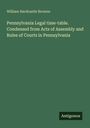 William Hardcastle Browne: Pennsylvania Legal time-table. Condensed from Acts of Assembly and Rules of Courts in Pennsylvania, Buch