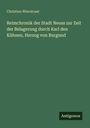 Dunkelgrüner Hintergrund mit dem Titel "Reimchronik der Stadt Neuss" von Christian Wierstraat. Unten: Antigonos.