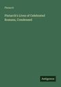 Text: "Plutarch, Plutarch's Lives of Celebrated Romans, Condensed, Antigonos." Grüner Hintergrund, minimalistische Gestaltung.