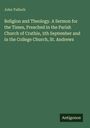 John Tulloch: „Religion and Theology. A Sermon...“ Grüner Hintergrund, Autorenname oben, Verlagslogo „Antigonos“ unten.