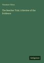 Text: "Theodore Tilton. The Beecher Trial. A Review of the Evidence. Antigonos." Grüner Hintergrund.