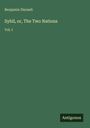 „Sybil, or, The Two Nations“, Vol. I, von Benjamin Disraeli. Unten rechts steht „Antigonos“ auf grünem Hintergrund.
