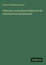 Grüner Hintergrund, Titel: "Taktik der verbundenen Waffen für die schweizerische Bundesarmee", Autor: Friedrich Wilhelm Ruestow.