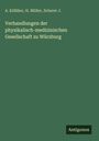 Titel: "Verhandlungen der physikalisch-medizinischen Gesellschaft zu Würzburg". Autoren: A. Kölliker, H. Müller, Scherer J. Unten rechts steht "Antigonos". Der Hintergrund ist dunkelgrün.