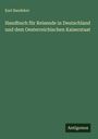 Text: „Karl Baedeker, Handbuch für Reisende in Deutschland und dem Oesterreichischen Kaiserstaat“. Unten steht „Antigonos“. Grüner Hintergrund.
