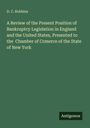 D. C. Robbins: A Review of the Present Position of Bankruptcy Legislation in England and the United States, Presented to the Chamber of Comerce of the State of New York, Buch