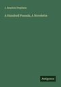 J. Brunton Stephens: A Hundred Pounds, A Novelette, Buch