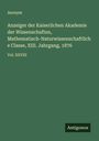 Anonym: Anzeiger der Kaiserlichen Akademie der Wissenschaften, Mathematisch-Naturwissenschaftliche Classe, XIII. Jahrgang, 1876, Buch